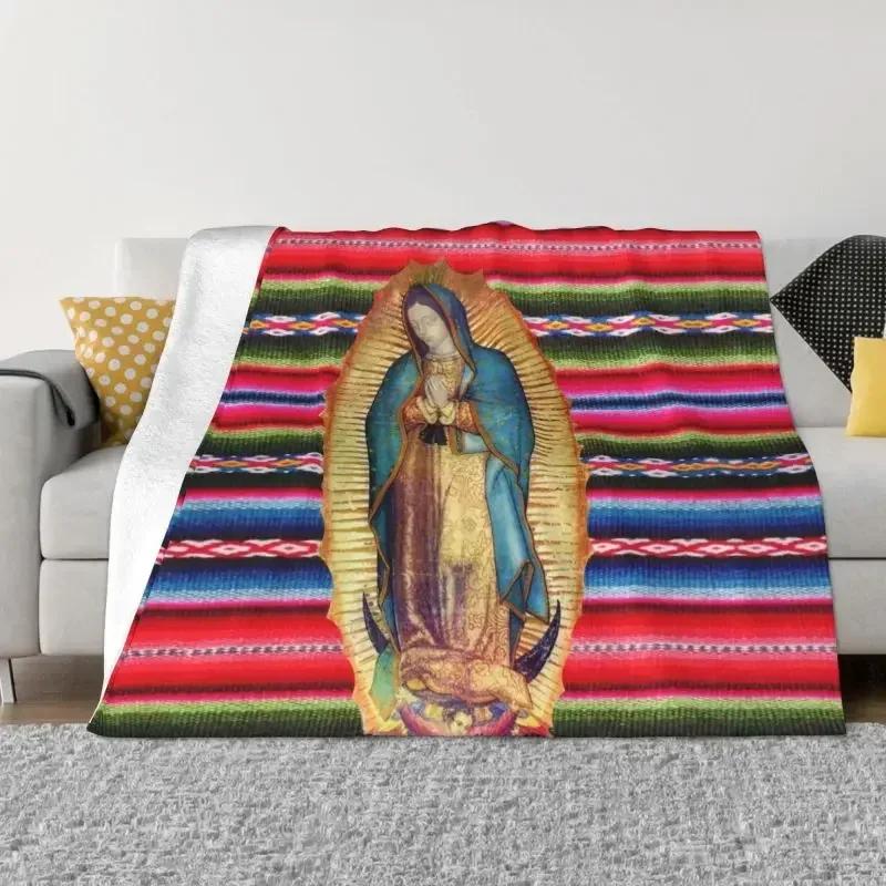 Virgin Mary Blanket 3D Printed Soft Flannel Fleece Warm Catholic Christian Throw Blankets for Car Bed Sofa Bedspreads
