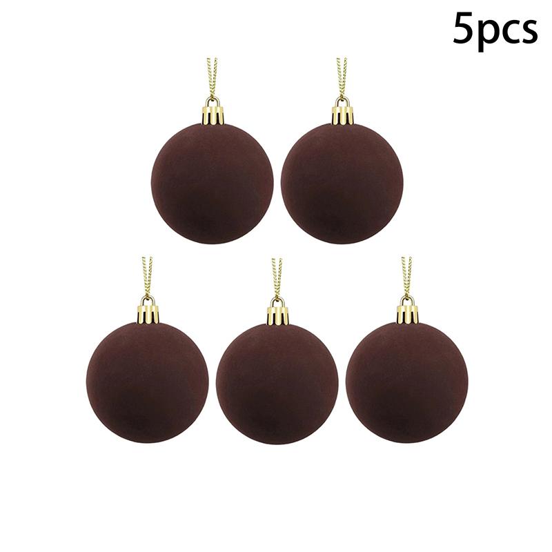 5/10pcs Velvet Christmas Ball Ornaments Red White Xmas Tree Hanging Pendants DIY Home Party Christmas Decoration New Year Gifts
