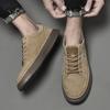 Fashion Breathable Men Leather Casual Footwear All-match Skate Shoes Men New Arrival Antiskid Walking Shoes Lace-Up Men Vulcanize Shoes