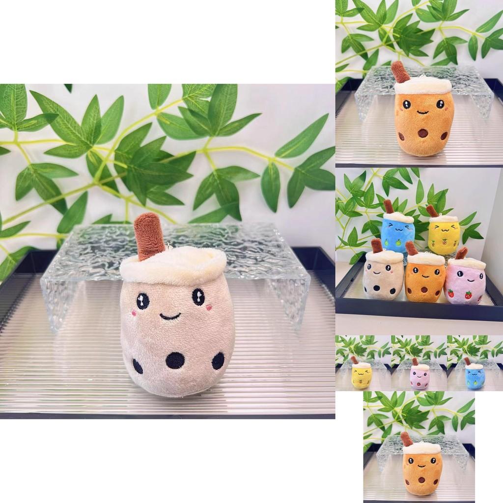 Cute Fruit Bubble Tea Cup Plush Keychain Adorable Cartoon Plush Toy For Kids