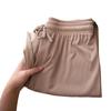 Women Casual Pants Elastic Waist Adjustable Drawstring Solid Color Long Trousers Ice Silk Wide Leg Draped Pants Streetwear
