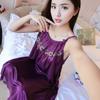 Plus-Size Silk-Feel Suspender Nightdress - Spring & Summer Sexy Loose Fit Skirt Pajamas