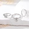 Fashion Couple Matching Group Ring Set Tassel Butterfly Ring Three-piece Love Ring Simple and Elegant Ring