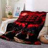 1 Stück Schwarze Katzen, Gotische Rosen Weiche Warme Überwurfdecke Nickerchen-Decke Für Couch Sofa Büro Bett Camping Reise,Bequem