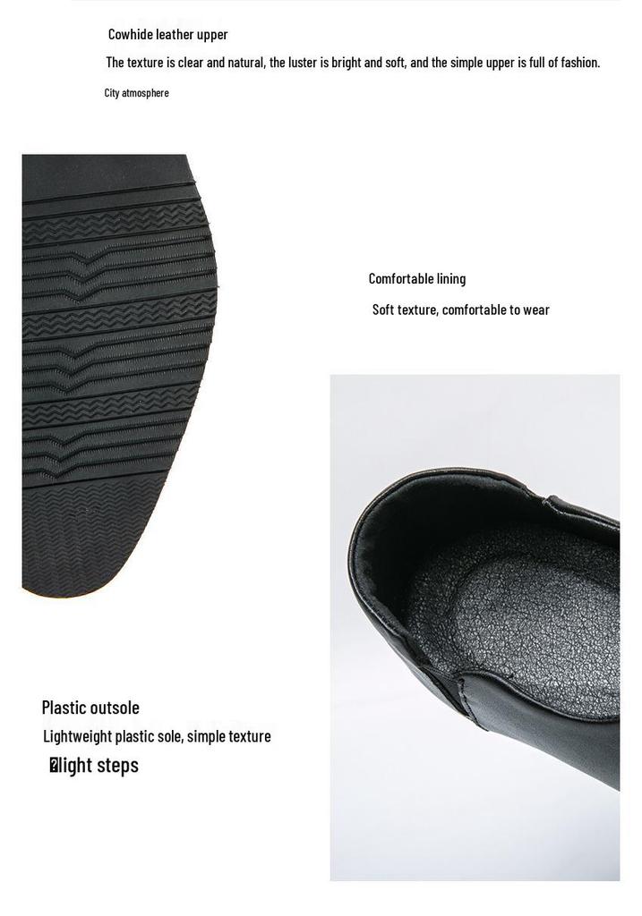 Men's Trendy Korean Style Slip-On Leather Shoes, Casual to Formal, Pointed Toe