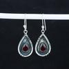 Dainty Red Garnet Gemstone Earrings, 925 Sterling Silver Earring, Handmade Boho Silver Jewelry Dangle Earrings, Mother's Day Gift