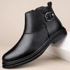 Genuine Leather Mens Business Shoes Comfy Retro Chelsea Ankle Boots High Quality Non-Slip Male Shoes Warm Plush Fur Winter Boots