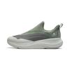 Li Ning SOFT GO Cushioning Slip Resistant Abrasion Resistant Low Top Casual Shoes Men's Gray Green AGLU099-2