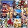 5D DIY Diamond Painting Lively Street Diamond Embroidery Cross Stitch Kit Full Rhinestone Mosaic Home Decor