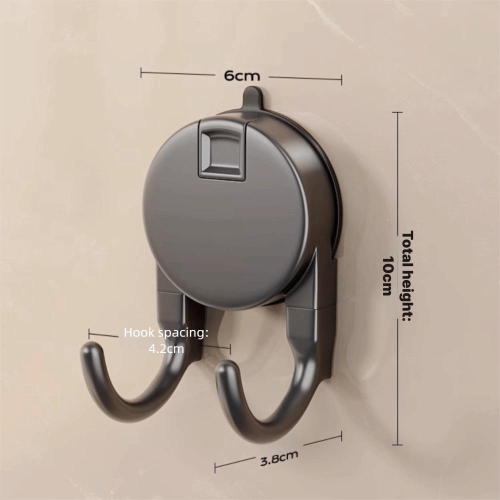 No Drill Suction Cup Double Hook Wall Organizer Door Back Clothes Hook Key Clothes Hook Home