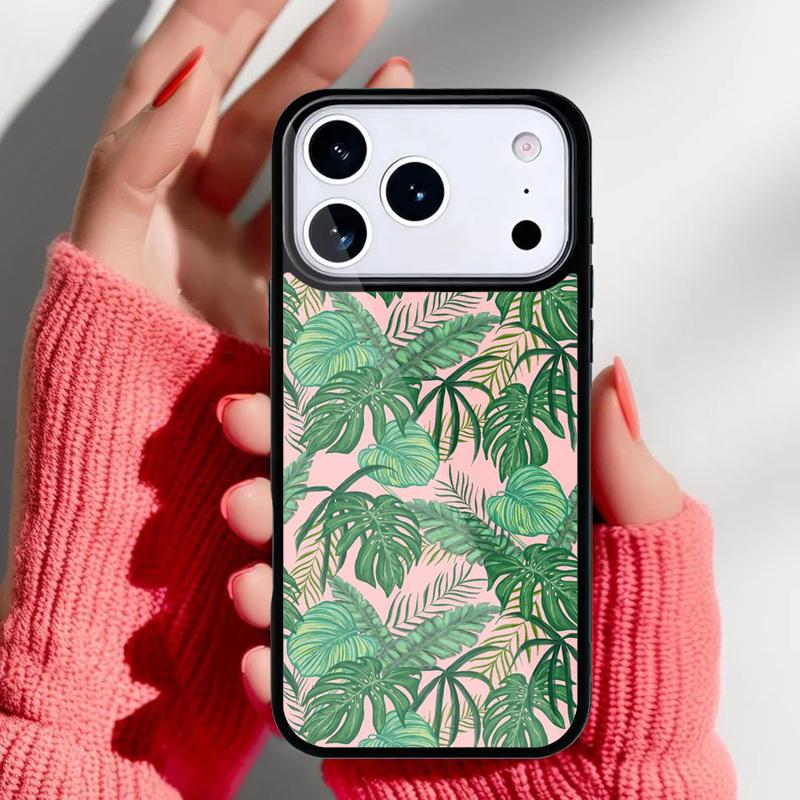 Monstera Flower Tropical Green Leaves Phone Case for iPhone 17 Air 16e 15 14 13 Pro Max Back Cover for 12 11 Pro Coque