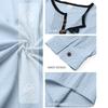 Fashion Henry Collar T-shirt for Men 95% Linen Long Sleeve Top Autumn Loose Leisure Splicing Tshirts Mens Clothing