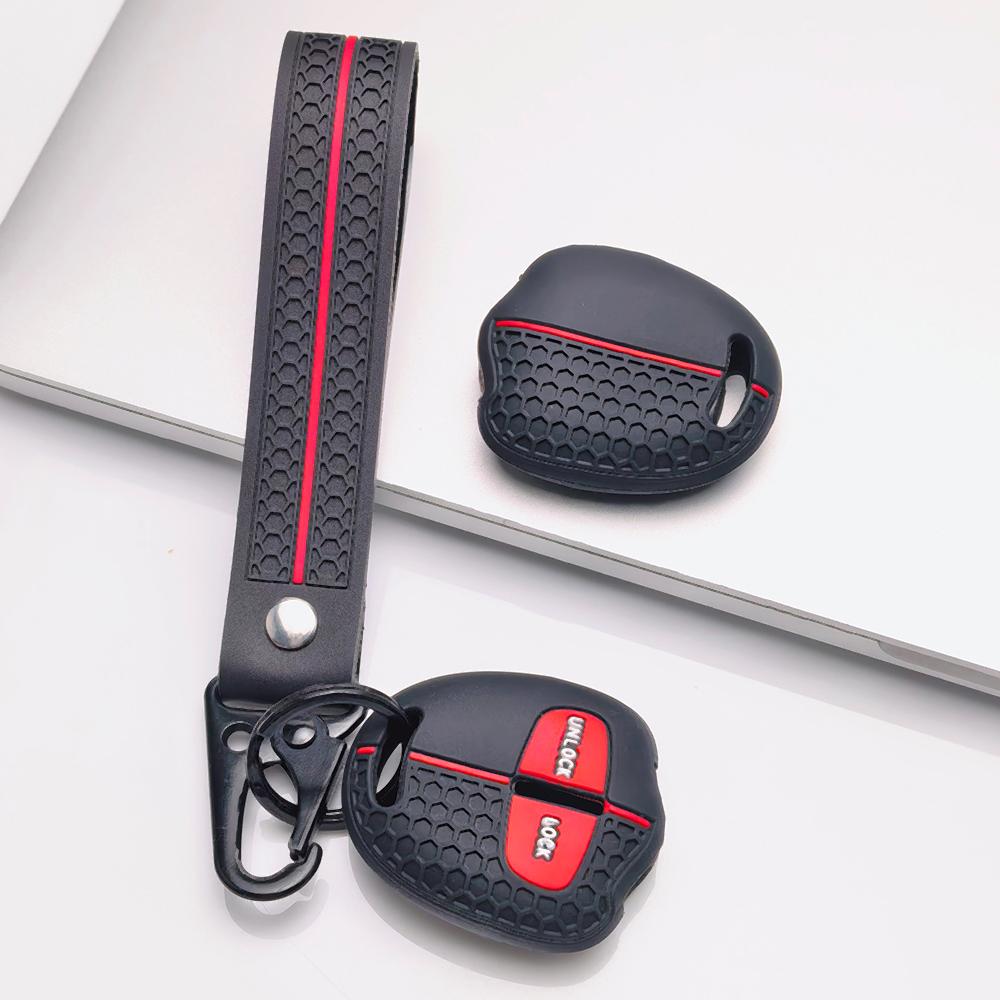 Key Fob Cover for Mitsubishi Outlander ASX Lancer Triton Pajero Eclipse Cross Grandis with Keychain Anti-Scratch Surface Shockproof Structure