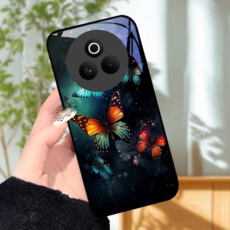 Tempered Glass Phone Case For OPPO Realme P3 Pro 5G Funda Shockproof Hard PC Shell Back Cover For Realme P3Pro RMX5032 Coque