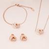 Women's Roman Double Ring Necklace - Rose Gold, Titanium Steel, Diamond Clavicle Necklace - High-Grade Fashion, Fade-Resistant.