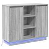 LED Sideboard Grey Sonoma 90 X 32 X 75 Cm Particleboard