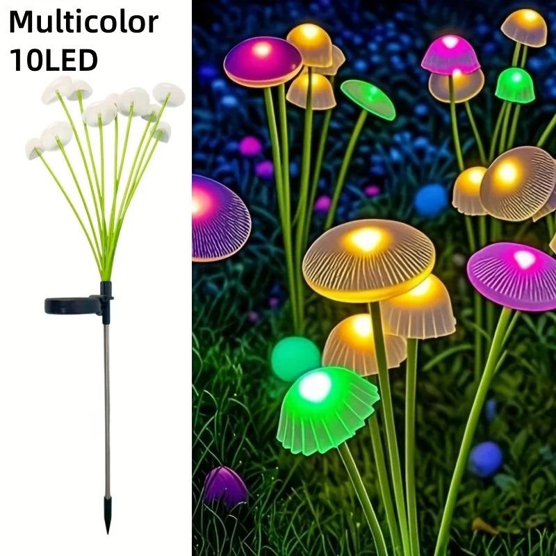Solar Garden Lights Dual Mode LED Solar Mushroom Lights Waterproof Decor Yard Patio Pathway Jellyfish for Garden Ambiance