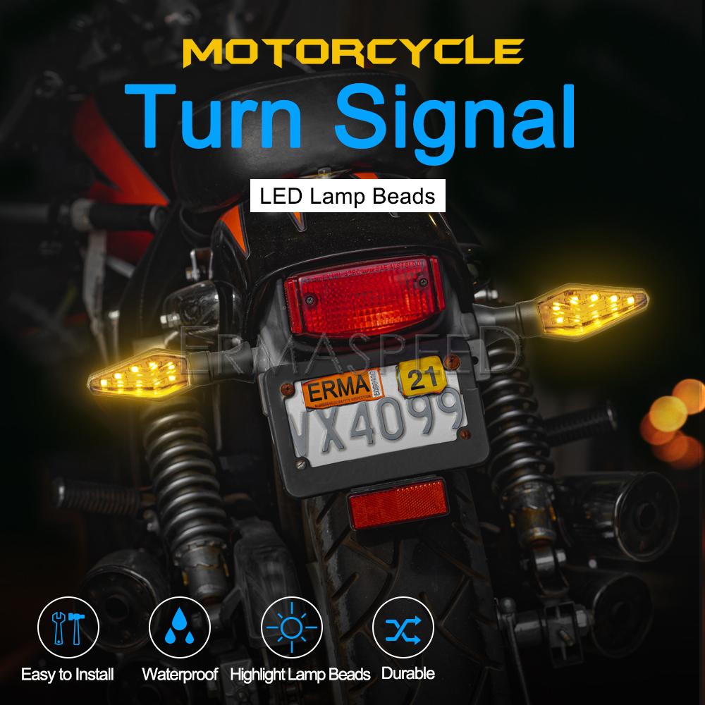 2/4PCS Universal Motorcycle Turn Signal Lights LED Indicators Amber&Blue Blinker 12V LED Flashers Scooter Motorcycle