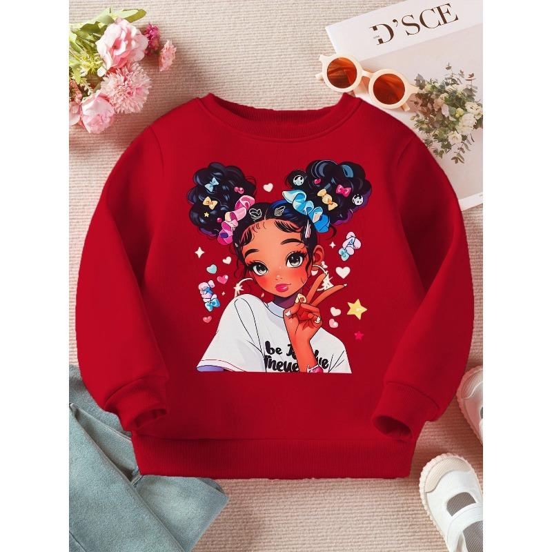 Kids Crewneck Sweatshirt, Comfort Long Sleeve Pullover Versatile Spring Autumn Casual Top