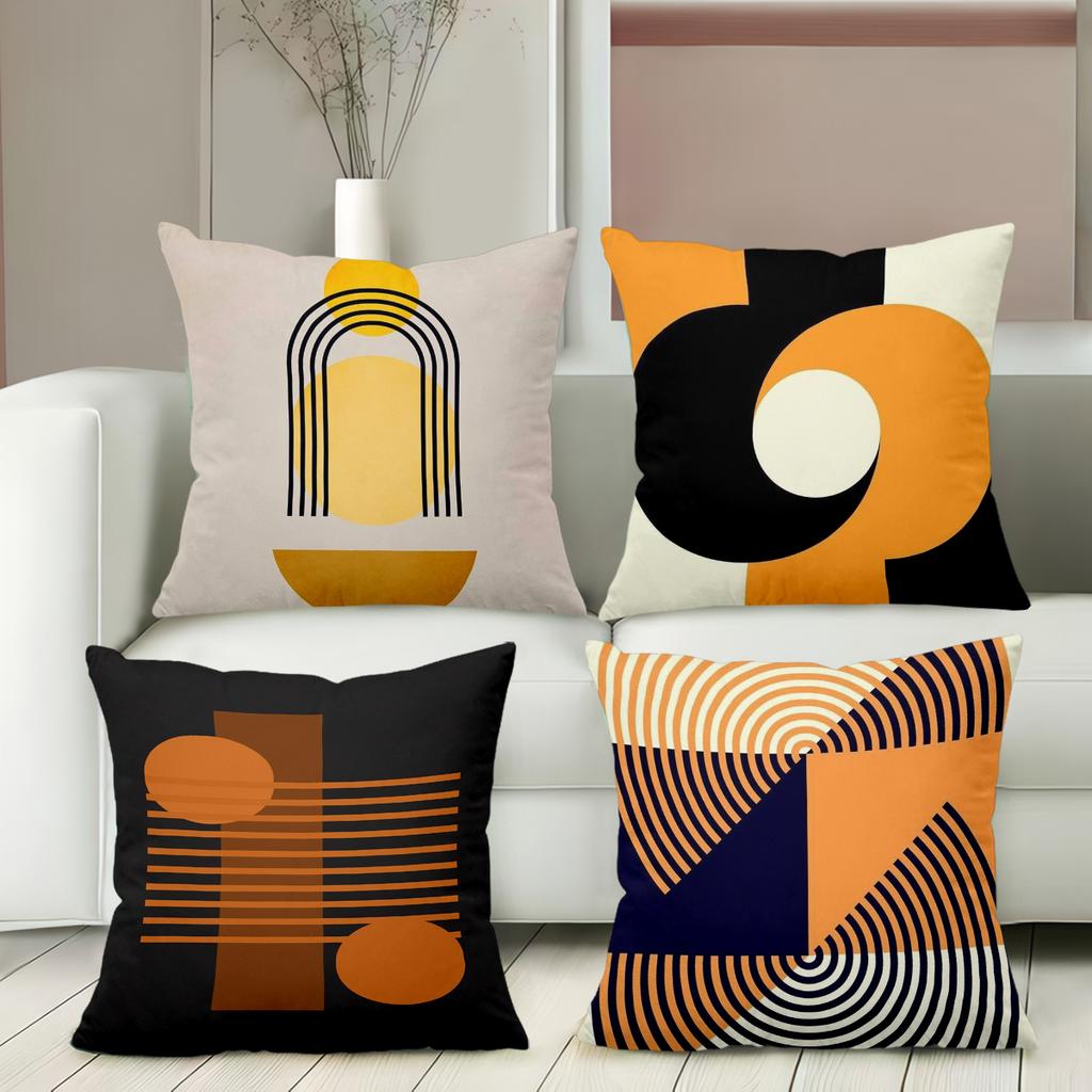 Modern Geometric Pattern Throw Pillow Cushions Set Polyester Pillowcase, Sofa Decorative Cushion Cov Headboard Pillow