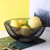 Black/Gold Iron Art Fruit Basket Hollow Fruit Vegetable Basket Mesh Fruit Snacks Basket  Picnic