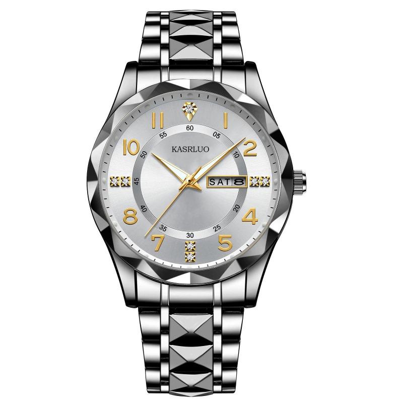 New Genuine Men's Watch Double Calendar Fashion Waterproof Luminous Business Premium Mechanical Quartz Watch Men's Watch