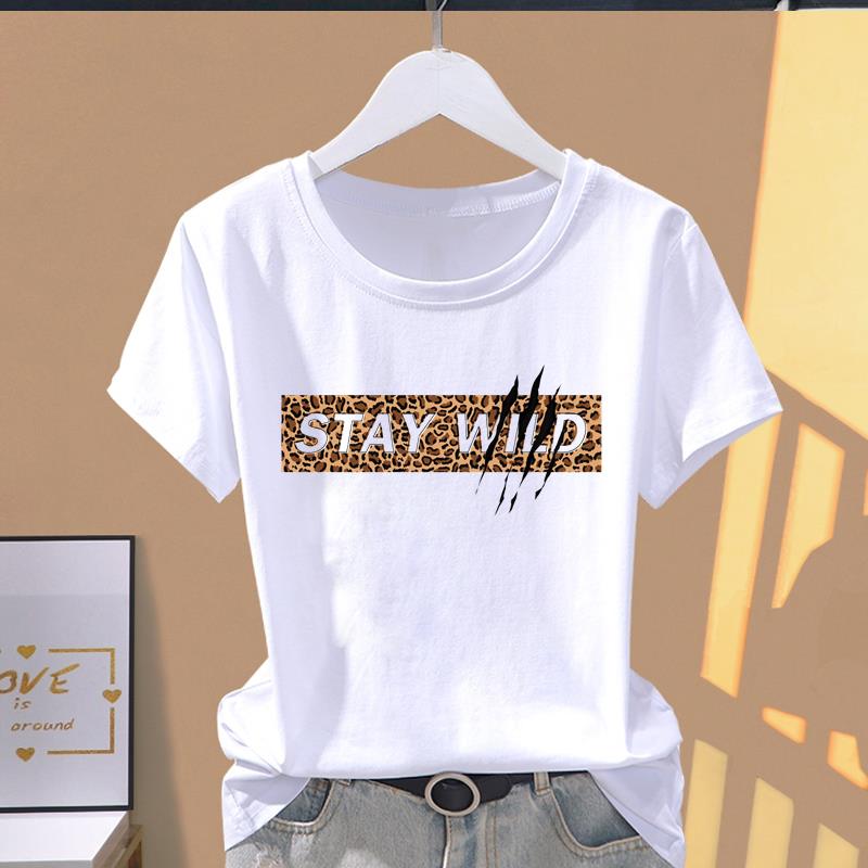 (Asian Size) Lovely Letter Cute Women's Top T Shirt Printed O-neck Short Sleeve T-shirts Fashion Female Casual Clothing Graphic Tee