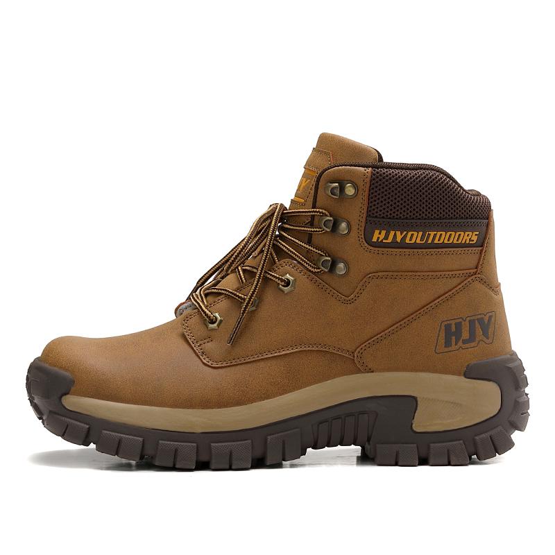 Outdoor Hiking Shoes Men Lace-up Anti-slip Breathable Ankle Boots Men Thick-soled Shock-absorbing Casual Sports Shoes Men