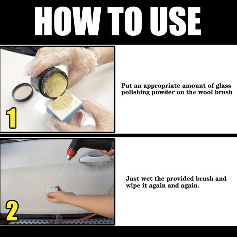 Versatile Glass Polish Powder Glass Care Powder Glass Surfaces Scratch Remover for Scratch Repair & Maintenance on Window