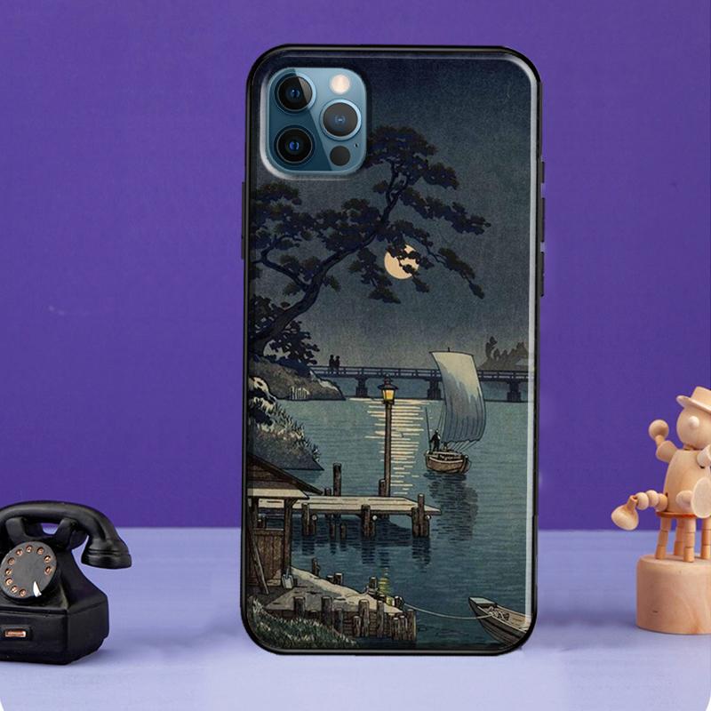 Japanese Style Ukiyo-e Art Case For iPhone XR X XS Max SE 2020 7 8 Plus Phone Cover For iPhone 11 14 12 13 Pro Max Mini