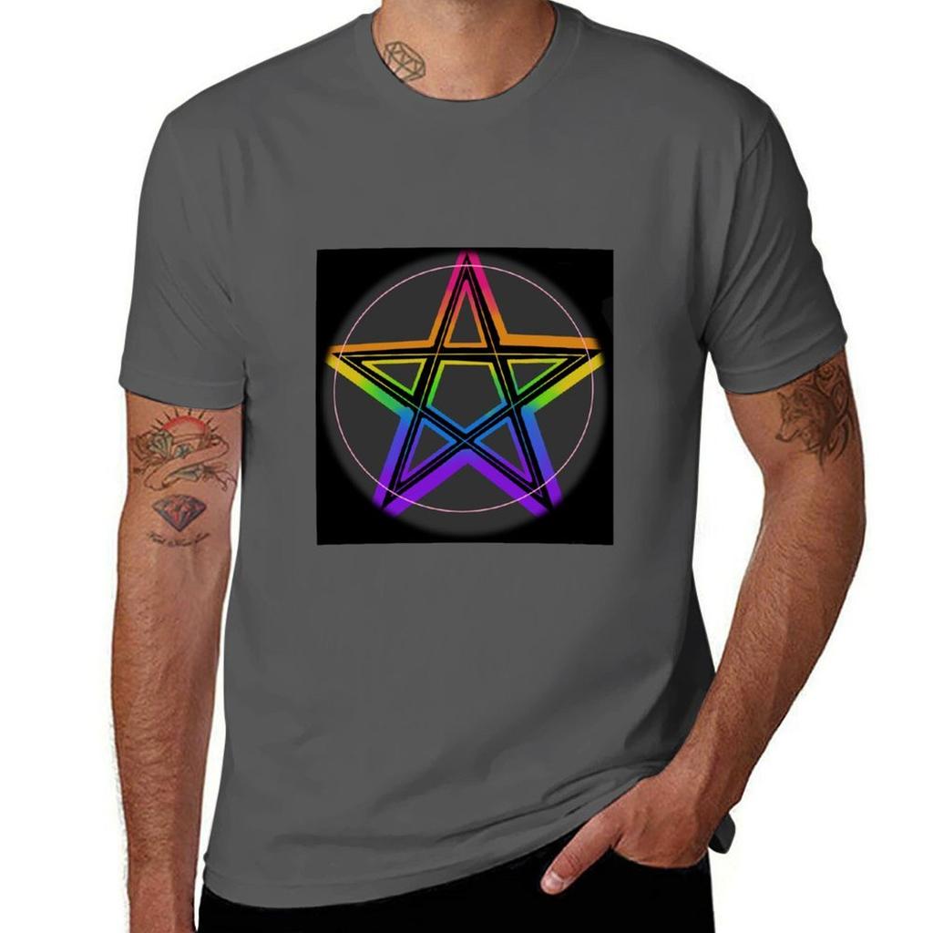 Rainbow Pentacle Tshirt Fashion Casual Short Sleeve Top