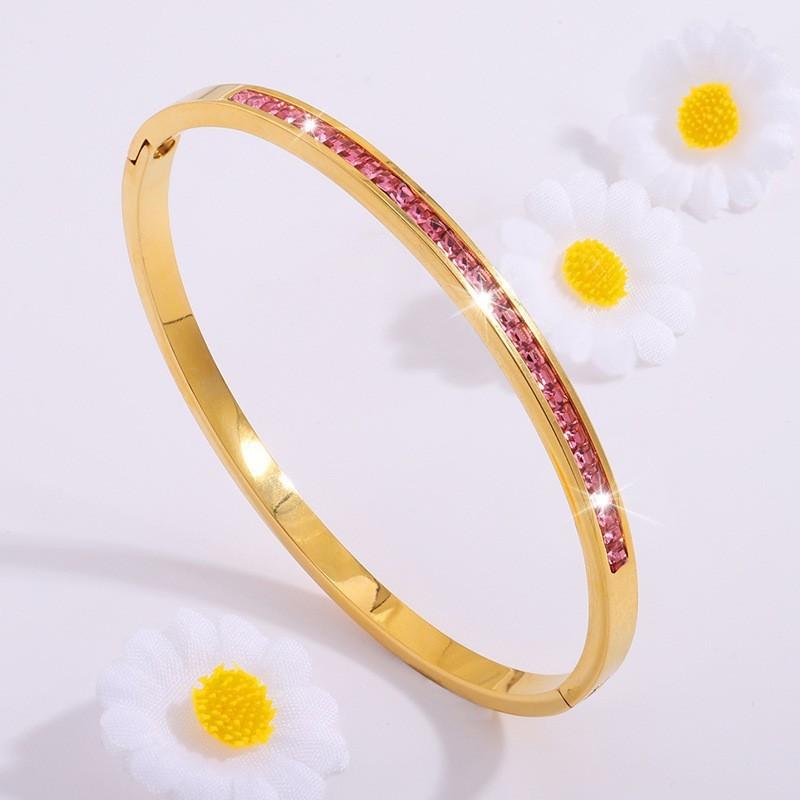 5/1pcs Sparkling Zirconia Inlaid Stainless Steel Bracelet Set for Women Stackable Bangles Fashion Non Fading Jewelry Gift