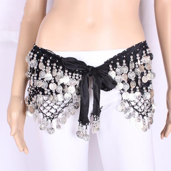 Velvet Belly Dance Waist Chain with Coin Lace-up Lightweight Women Dancing Waist