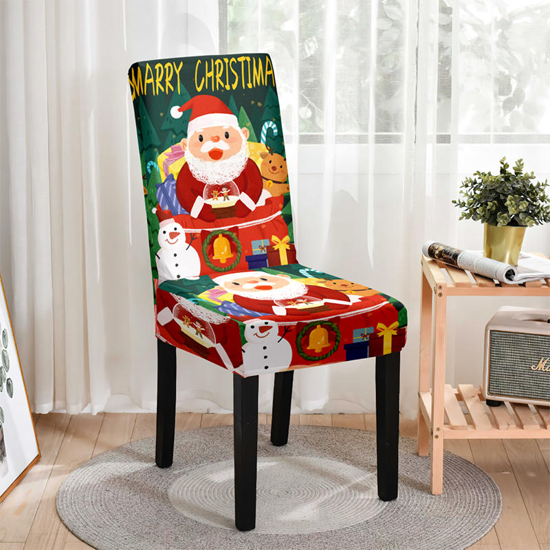 Christmas Chair Cover Full Package Applicable Decoration Elastic Chair Covers High Back Dining Chair Cover Atmosphere