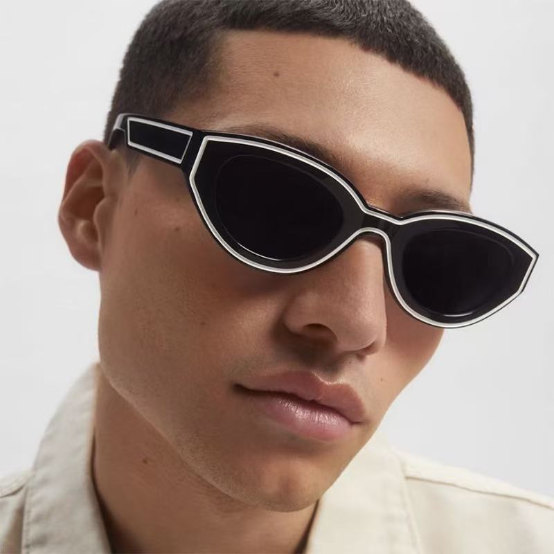 Lunettes de soleil ovales style œil de chat, tendance et à la mode, faciles à utiliser pour prendre des photos, protection UV 776