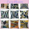 Geometric Linen Pillow Cover For Living Room Sofa Decor With Vintage Design