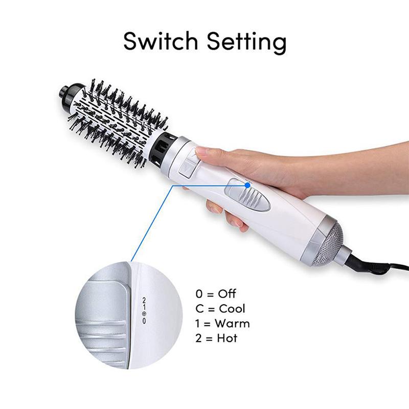 Sèche-cheveux ionique négatif Brosse à air chaud Peigne lisseur Fer à boucler Multifonctionnel 3-en-1 Peigne à air chaud automatique