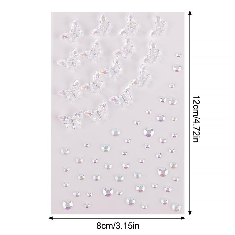 1Pcs Face Diamond Gem Pearl Sticker 3D Colorful Rhinestone Tattoo Eyeshadow Stickers Fo Festival Nail Body Makeup Bling Decor