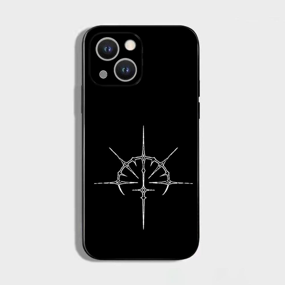 Cyber Sigil Kruislijn Telefoonhoesje Voor iPhone 16,15,14,13,12,11 Plus,Pro Max,XS,X,XR,SE,Mini,8,7,Zachte Siliconen Zwart Hoesje