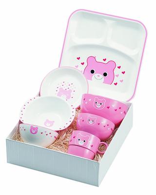 Hug Me Break-Resistant Tableware 7-Piece Set (Kuma) Y15244