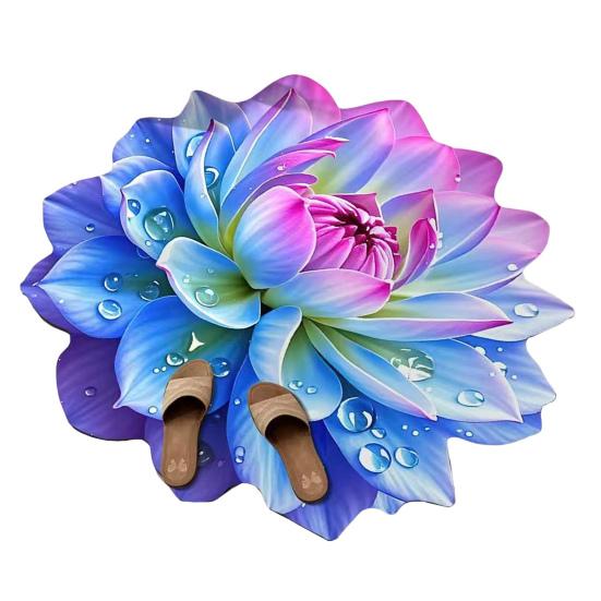 Yousheng Flower Floor Rug Non-Slip Absorbent Bathroom Mat Decorative 3D Realistic Pattern Floral Mat for Living Room Bathroom Kitchen