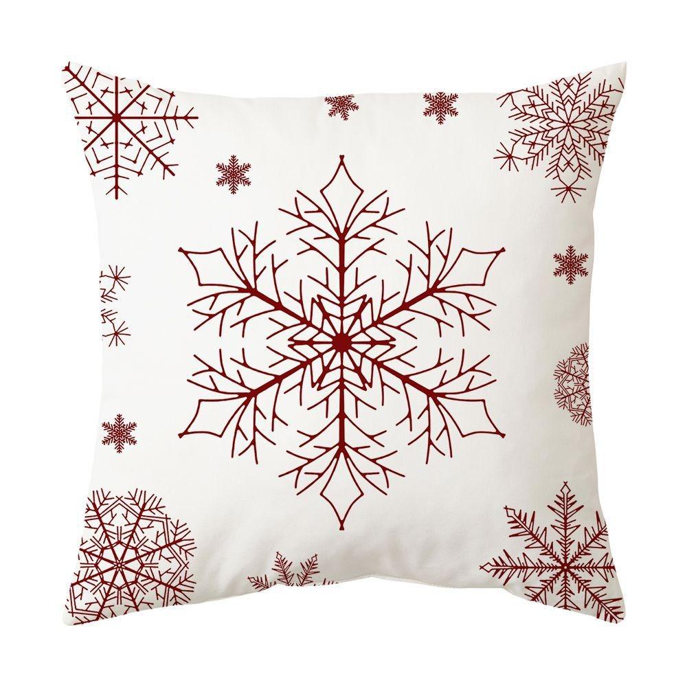 Christmas Home Decoration Pillow Cover Merry Christmas Snowman Christmas Tree Plaid Printed Cushion Cover Sofa Room Decoration S