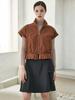 AIMSWING+8 Check Point Turtleneck Top (Brown)