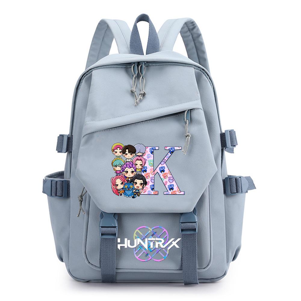 Sac à dos imprimé Kpop Demon Hunters avec 26 lettres anglaises pour adolescent Garçon Fille Sac d'école Enfants Étudiant Sac à dos grande capacité Sac de voyage Cadeau Enfant