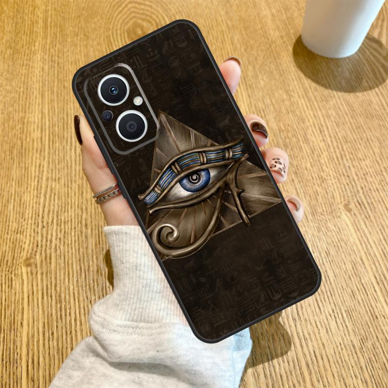 Ägyptisches Horusauge-Kunst-Funda für OPPO Reno 13 F 14F 12F 11F 8T 7 8 Lite 10 11 12 14 OPPO Find X5 X6 X8 X9 Pro Hülle