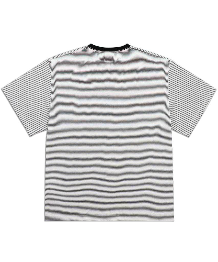 BLUFF The.B Relaxed Stripe T-Shirt [White/Black]