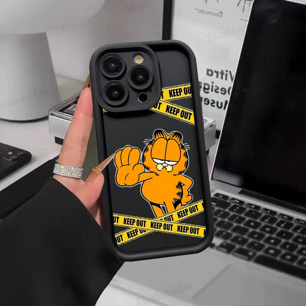 Cute Cartoon G-garfield Cat Phone Case For IPhone 16 15 14 Plus 13 12 11 17 Pro Max Pro Soft Cover