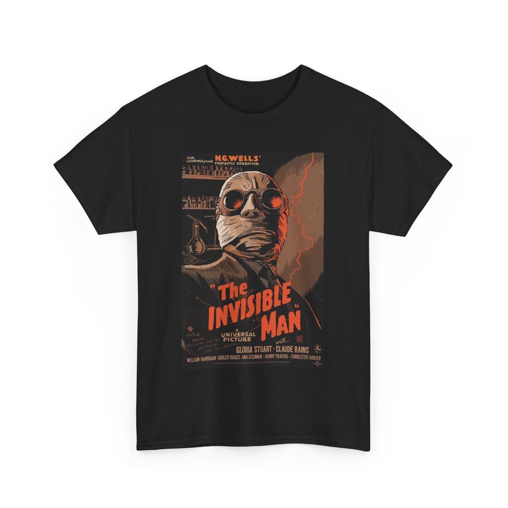 Invisible Man Classic Movie Poster Tee Vintage Film T-shirt
