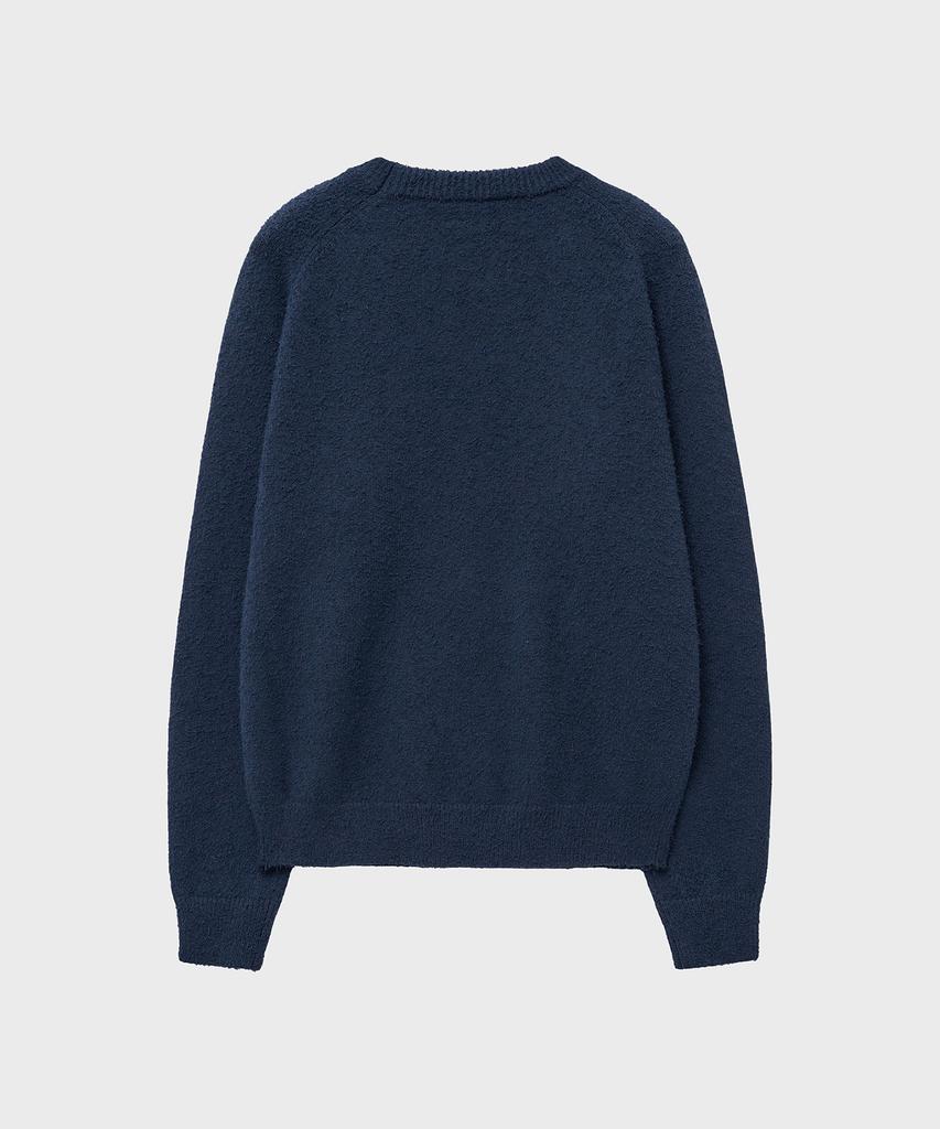 NOIRER Loose Fit Boucle Knit (Navy)