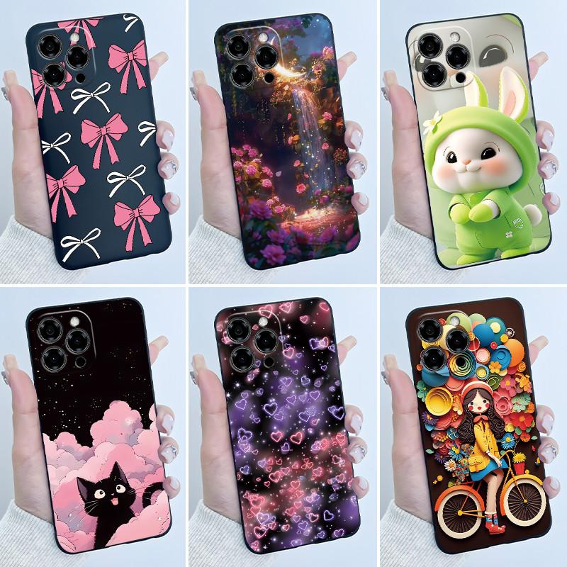 Phone Cases For Doogee Note 58 Note58 Pro Case Luxury Cute Love Rabbit Cartoon Funny Cover Black Soft Silicone Protective Casing